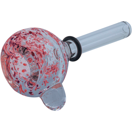 LA Pipes Frit Bubble Bowl in Red Hues with Grommet Joint for Bongs, Side View