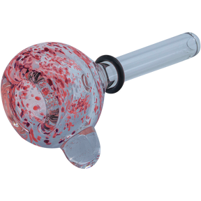 LA Pipes Frit Bubble Bowl in Red Hues with Grommet Joint for Bongs, Side View