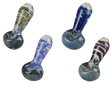 Assorted Frit & Cord Worked Spoon Hand Pipes made of Borosilicate Glass for Dry Herbs