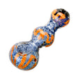 Colorful Fritted Squiggle Spoon Glass Pipe, 3.5" Borosilicate, Top View