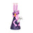 Purple Frog King Beaker Water Pipe, 9.75" tall, 14mm female joint, borosilicate glass, front view