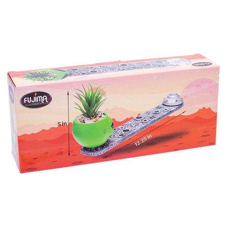 Fujima Alien Incense Burner with Faux Plant in Polyresin, 12.5" Length, Front Box View