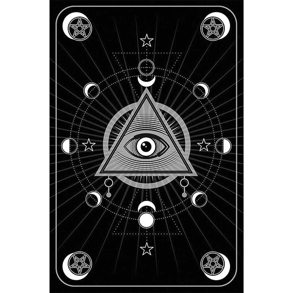 Fujima Black Magik Tapestry with Mystical Eye Design in Polyester - 50"x78" Full View