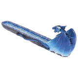 Fujima Blue Dragon on Skull Crystal Incense Burner | 11"