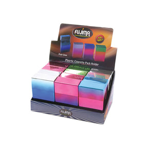 Fujima Kingsize Cigarette Cases in Assorted Colors, 12 Pack Display Front View