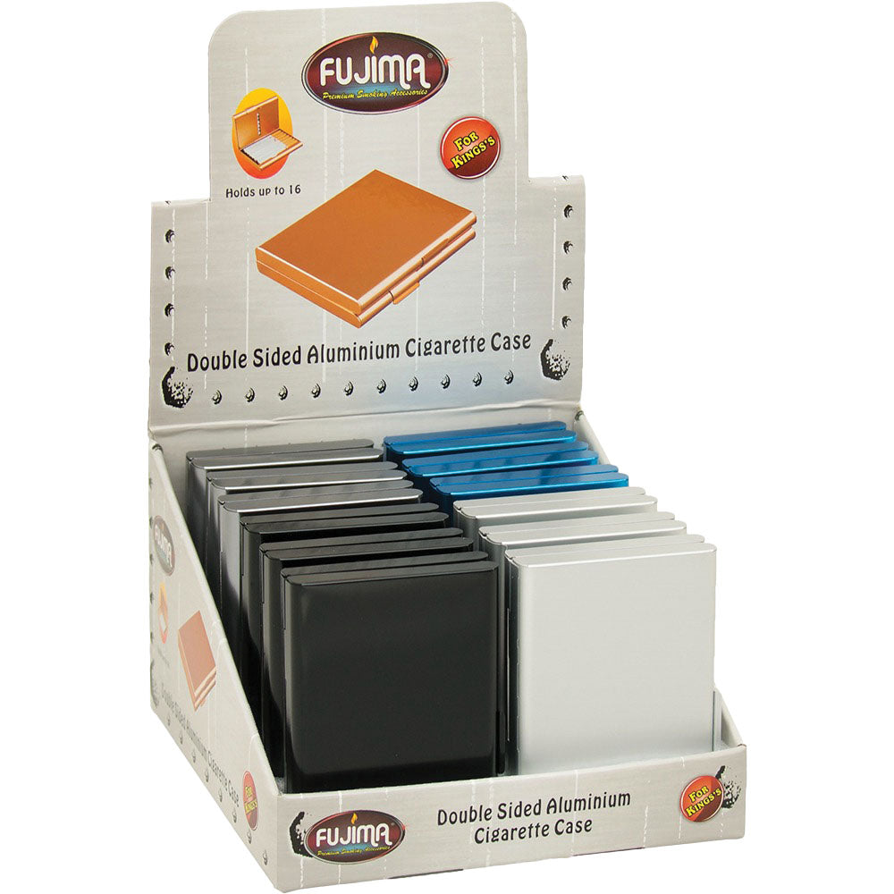 double sided cigarette case Fujima Double-Sided Aluminum Cig Case | King | Asst