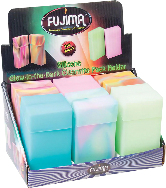 Fujima Silicone Glow-in-the-Dark Cigarette Cases in Pastel Colors - Front View