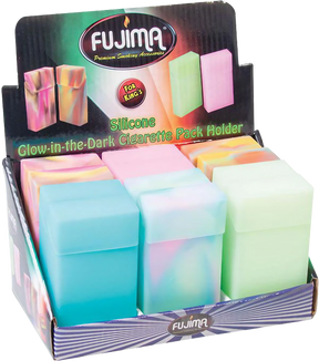 Fujima Silicone Glow-in-the-Dark Cigarette Cases in Pastel Colors - Front View