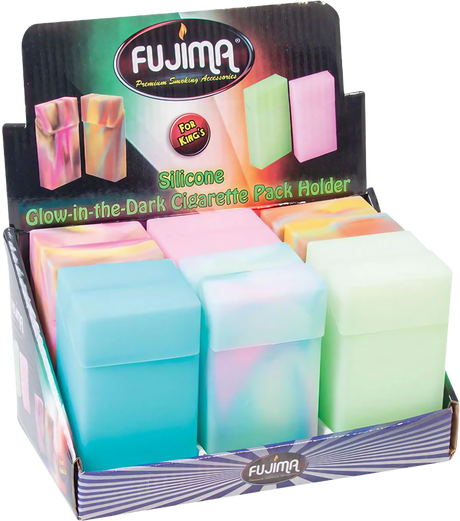 Fujima Silicone Glow-in-the-Dark Cigarette Cases in Pastel Colors - Front View