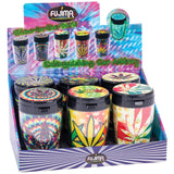 Fujima Glow Leaf Car Ashtrays 6-Pack with vibrant leaf designs and glow-in-the-dark feature, front view
