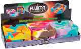 Fujima Glow Silicone Ashtrays 6-Pack in assorted colors, glow-in-the-dark feature, front view