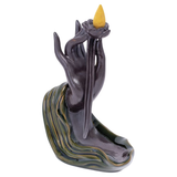 Fujima Hand with Lotus Backflow Cone Incense Burner | 6.5"