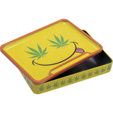 Fujima Leaf Rolling Tray Stash Box, 8"x5.75", Assorted Colors, Top View