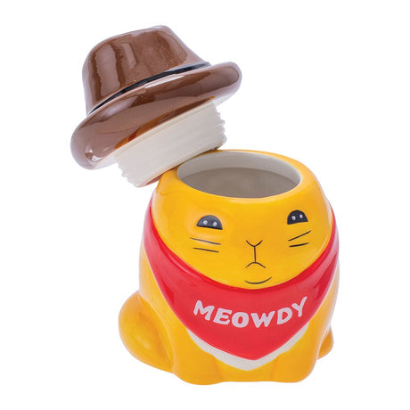 Fujima Meowdy Cat Cowboy Ceramic Stash Jar | 4.5"