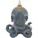 Fujima Mini Backflow Incense Burner with smoke, Octopus Design, 4" Polyresin