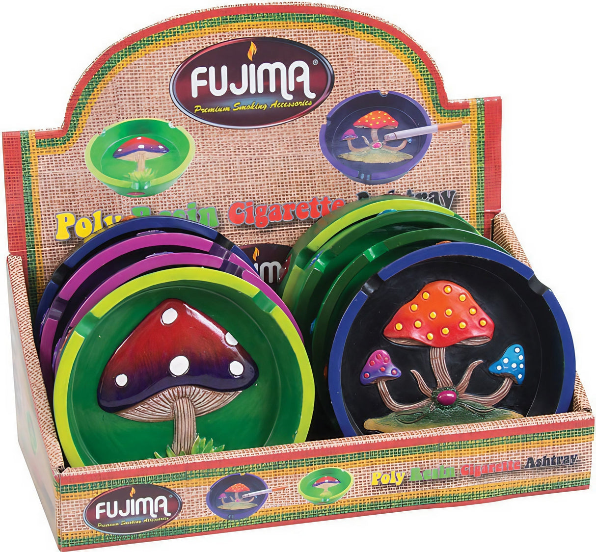 Fujima Mushroom Round Ashtray - 8 Pack Display
