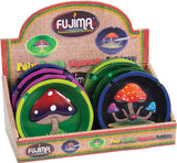 Fujima Mushroom Polyresin Ashtrays, 8 Pack Display with Vibrant Colors, Front View