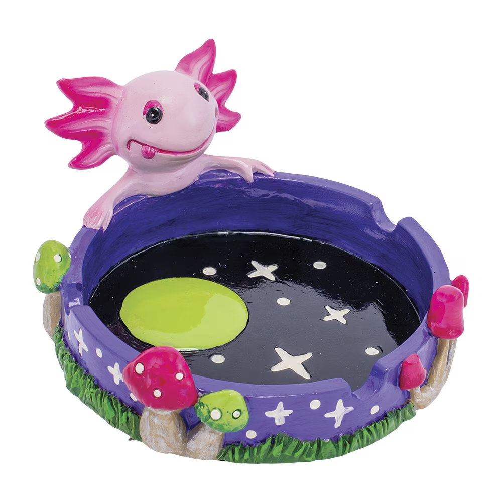 Fujima Pink Axolotl Star & Mushroom Ashtray | 5" x 4.5"