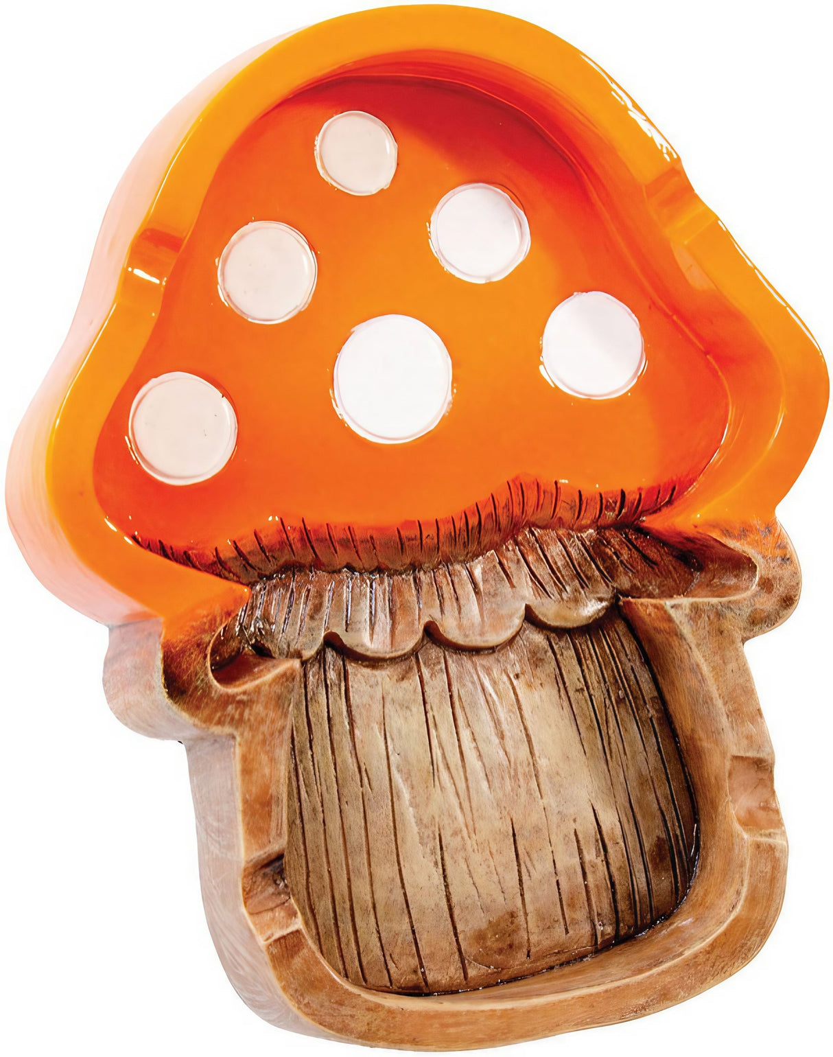 Fujima Polyresin Mushroom Ashtray in Assorted Colors, Front View, 4" x 5" Size, Heavy Wall Design