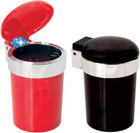 Fujima LED Ashtrays in red and black, self-extinguishing design, medium size, 12 pack