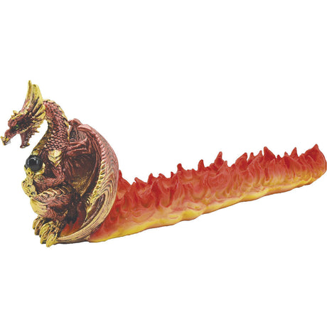 Fujima 11.5" Polyresin Dragon Incense Burner, Side View on White Background