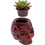 Fujima Skull Planter Reactive Glaze Ceramic Stash Jar | 4.5"