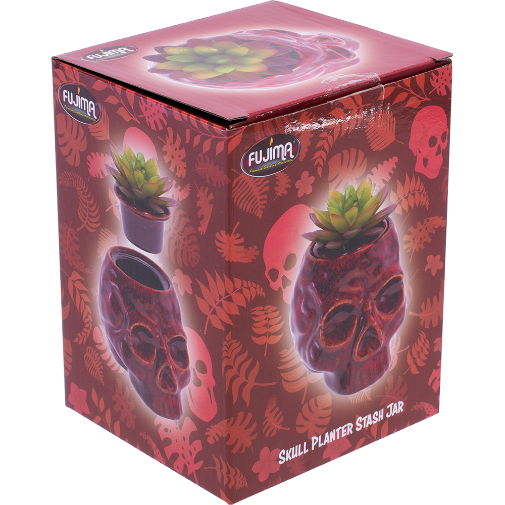 Fujima Skull Planter Reactive Glaze Ceramic Stash Jar | 4.5"