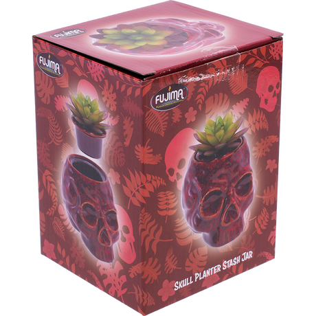 Fujima Skull Planter Reactive Glaze Ceramic Stash Jar | 4.5"