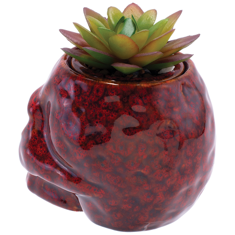 Fujima Skull Planter Reactive Glaze Ceramic Stash Jar | 4.5"