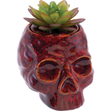 Fujima Skull Planter Reactive Glaze Ceramic Stash Jar | 4.5"