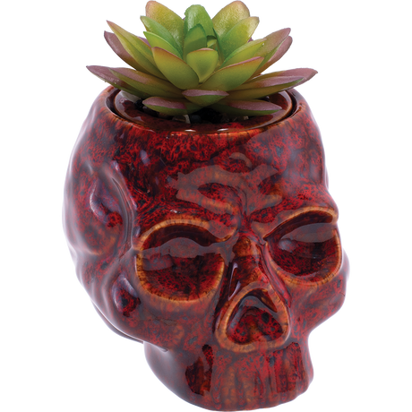 Fujima Skull Planter Reactive Glaze Ceramic Stash Jar | 4.5"