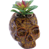 Fujima Skull Planter Reactive Glaze Ceramic Stash Jar | 4.5"