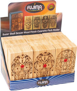 Fujima Wood Sugar Skull Cigarette Cases - 12 Pack Display Front View