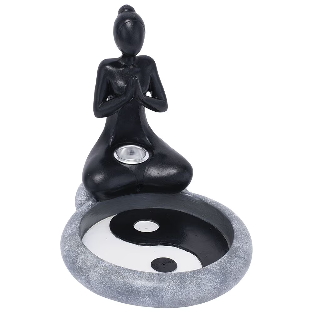 Fujima Yin Yang Yoga Backflow Cone Incense Burner | 6"