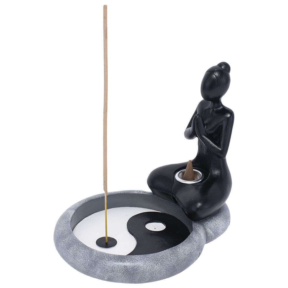 Fujima Yin Yang Yoga Backflow Cone Incense Burner | 6"