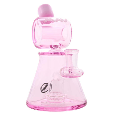 MAV Glass - Full-Color 2-Tone UFO Barrel Top Pyramid Bong in Pink - Front View