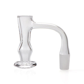 The Stash Shack Full Weld Quartz Hourglass Blender, 90 degree 14mm Male, Clear View