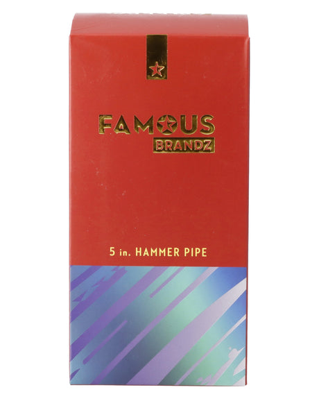 Packaging of Fumed Blue Hammer Pipe by Valiant Distribution, 4in Borosilicate Glass, Front View