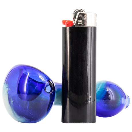 LA Pipes Fumed Galaxy Spoon Hand Pipes, Small Borosilicate Glass, USA Made - With BIC Lighter for Scale
