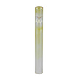 Fumed Glass Taster chillum with color-changing design, front view on white background