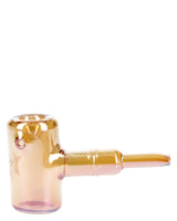 Fumed Orange Sherlock Pipe by Valiant Distribution, 5-inch Borosilicate Glass, Side View