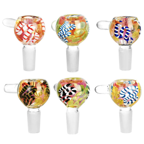 Assorted Fumed Rope Glass Herb Slides with Heavy Wall Borosilicate Glass, Front View