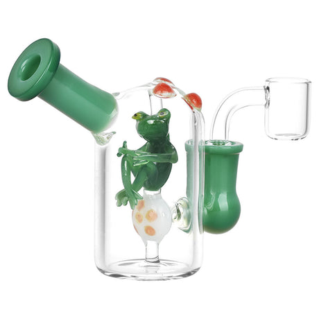 Fun Guy Frog Mini Dab Rig with 14mm Female Joint and Borosilicate Glass, Front View