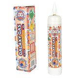 Galaxy Gas Infusion Cream Charger Canister 580g, Blueberry Mango flavor, front and side view
