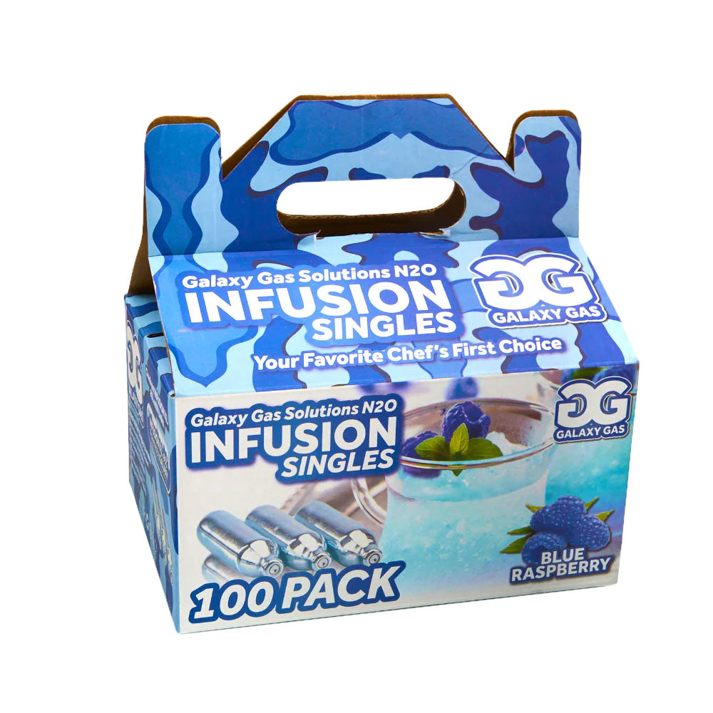 Galaxy Gas Infusion N2O Cream Chargers, 100pc Box with Blue Raspberry Flavoring