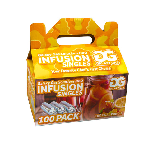 Galaxy Gas Infusion Cream Chargers Tropical Punch Flavor, 100pc Box Front View