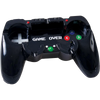 Black game controller shaped polyresin ashtray, medium size, top view, fun novelty design