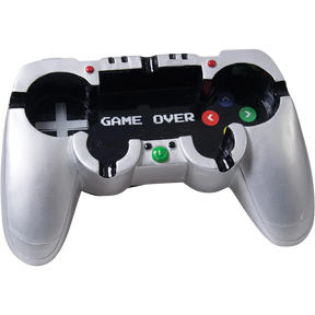 Game Controller Shaped Polyresin Ashtray in Black Silver, Medium Size, Top View