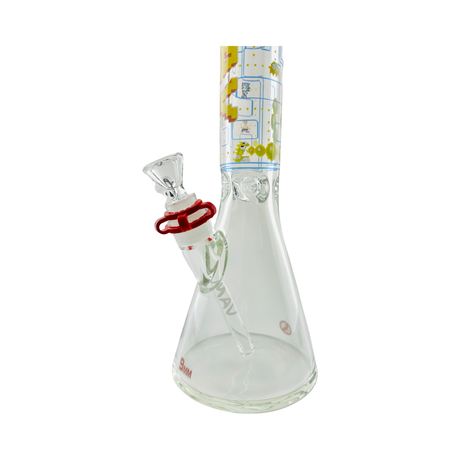 MAV Glass Game Time 9mm 18" Beaker Bong with Sports Theme Print - Angled View
