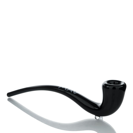 MAV Glass Gandalf Pipe in sleek black, side view with shadow on white background
